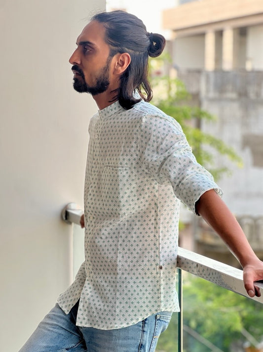 Verve Green Extended Collar Shirt