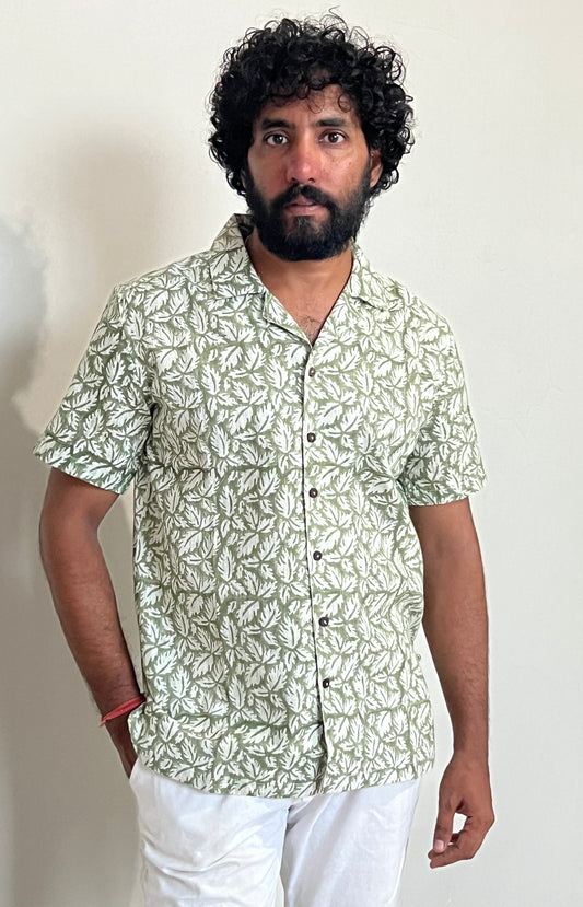 Zesty Green Half Sleeves Shirt