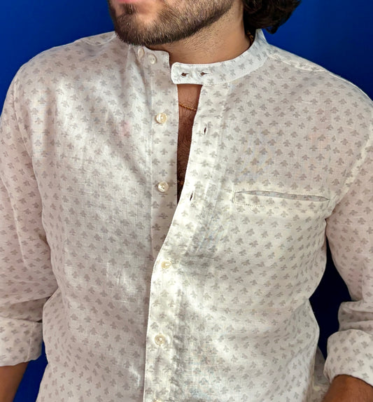 Ash Grey Extended Collar Shirt