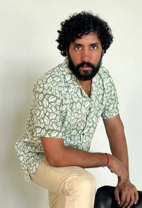 Zesty Green Half Sleeves Shirt