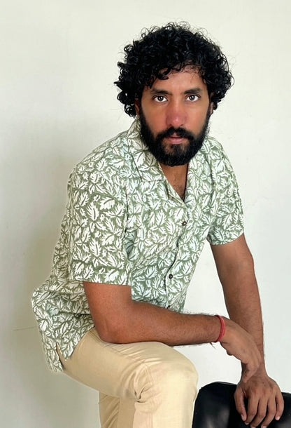 Zesty Green Half Sleeves Shirt