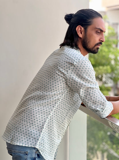 Verve Green Extended Collar Shirt