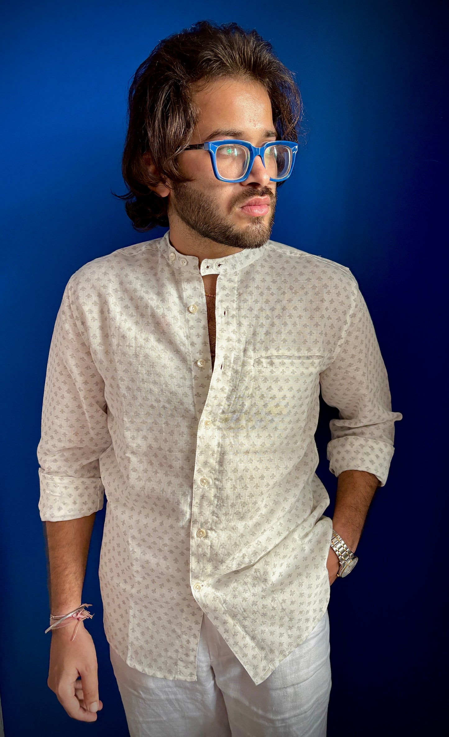 Ash Grey Extended Collar Shirt