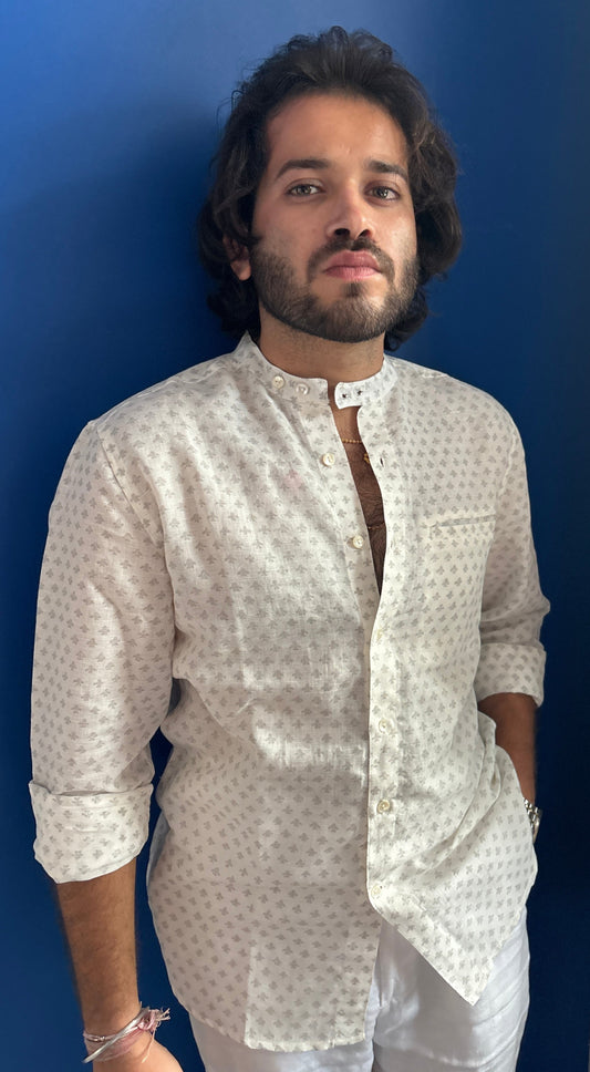 Ash Grey Extended Collar Shirt