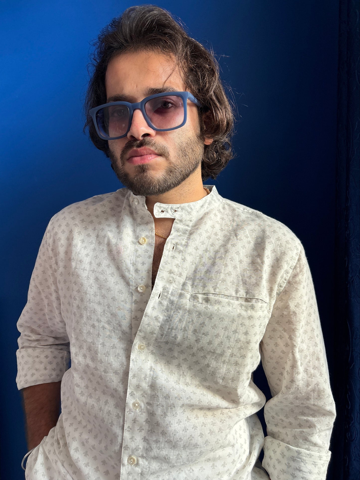 Ash Grey Extended Collar Shirt